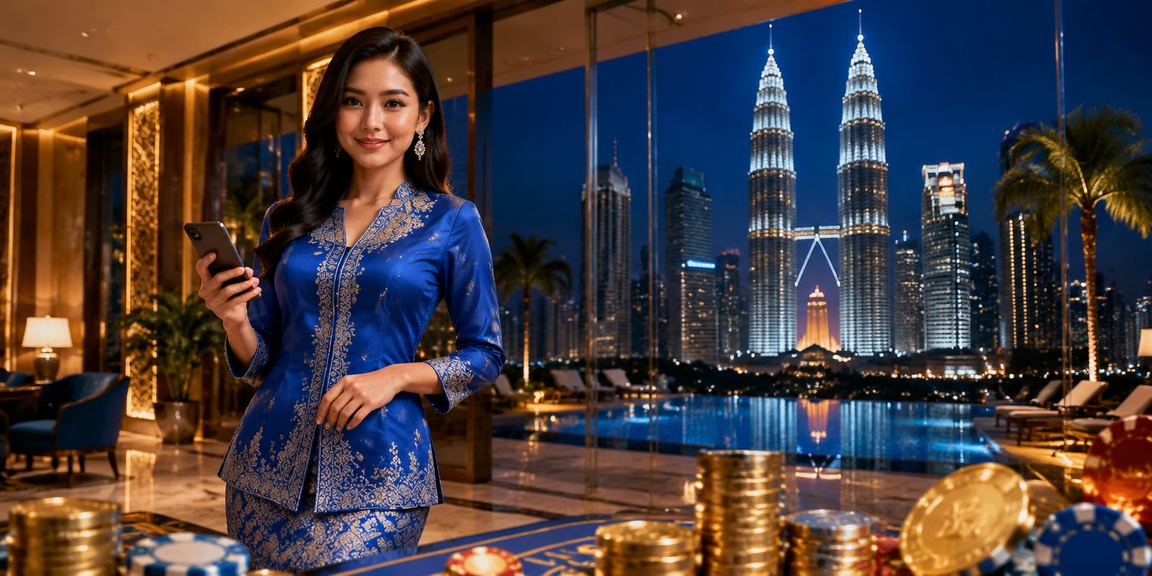 Wanita menggunakan telefon pintar untuk daftar akaun d2r
